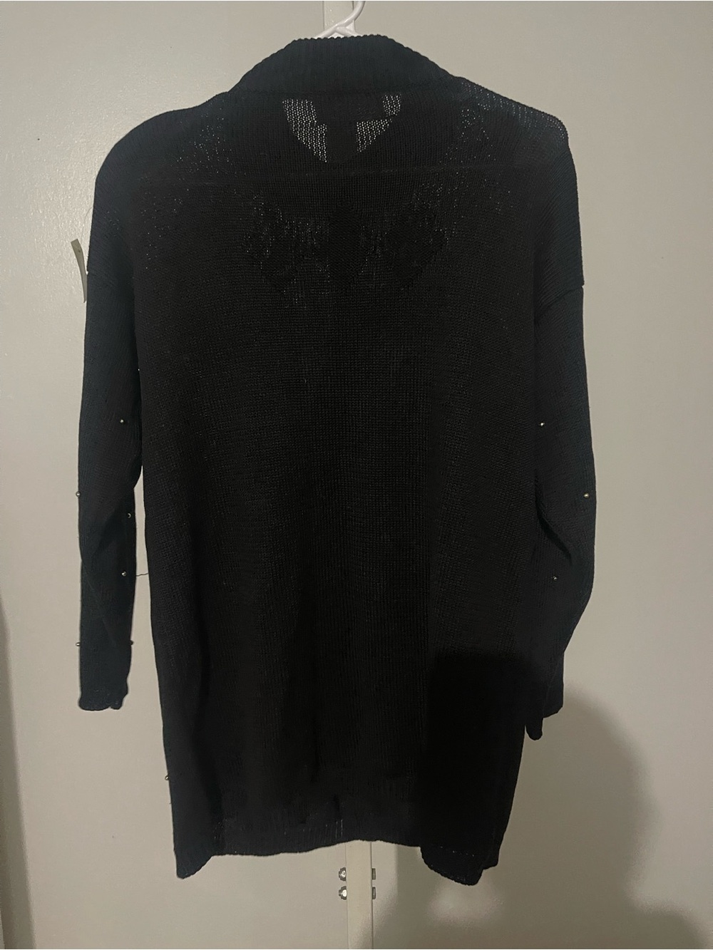 Marisa Christina Black Sweater with Gold Sequin Teddy Appliqués - Picture 3 of 3